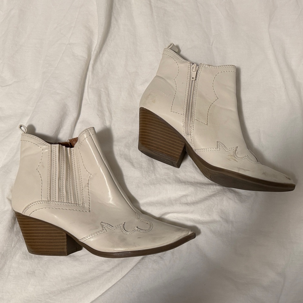 Indigo Cream Ankle Boots